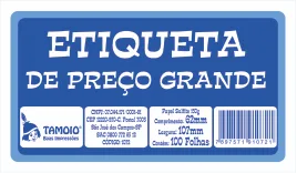 Talão para Etiqueta Grande Tamoio – 100 Folhas – Unidade