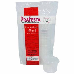 Pote Redondo Prafesta 145ml com Tampa – Pacote com 24
