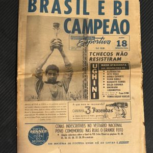 Jornal Folha da Tarde Esportiva Brasil bicampeão do mundo 1962
