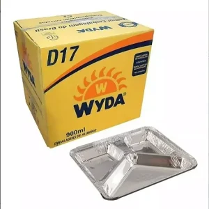 Bandeja de Alumínio Wyda com 3 Divisórias (D17) – Caixa com 100 Unidades
