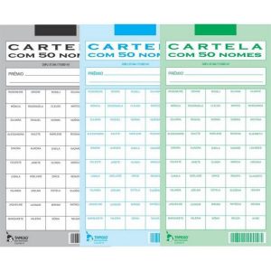 Cartela de Rifa Tamoio – 50 Nomes – Formato Individual – Unidade