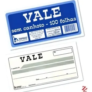 Talão para Vale Tamoio Sem Canhoto 100 Folhas – Unidade