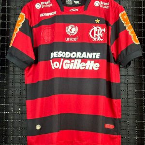 Camisa Flamengo Olympikus 2011 Thomas Rubro-negra  Gillette Duracell
