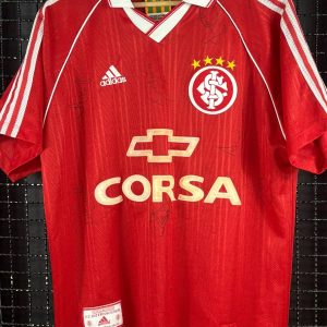 Camisa Internacional Adidas 1998 Fabiano autografada elenco