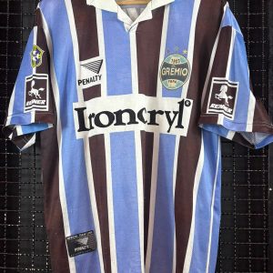 Camisa Grêmio Penalty 1997 Ironcryl autografada elenco tricolor