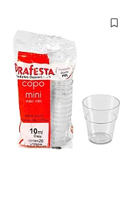 Copo Acrílico Mini 25ml Prafesta  – Pacote com 10 Unidades